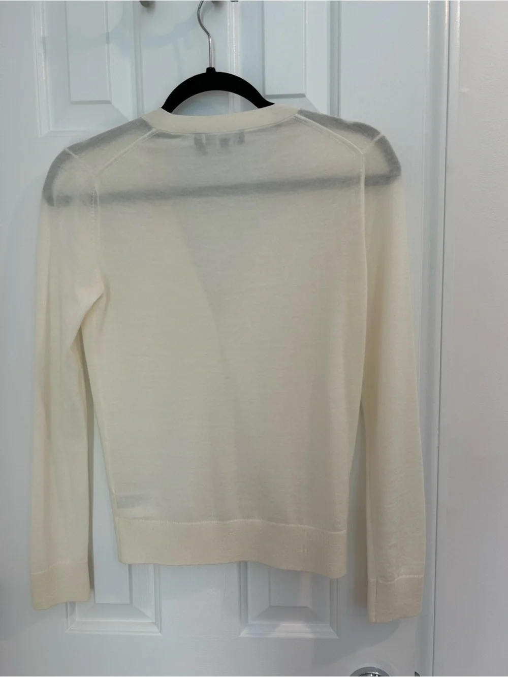 Theory Ivory Merino Wool V-Neck Cardigan XS - Picture 2 of 6